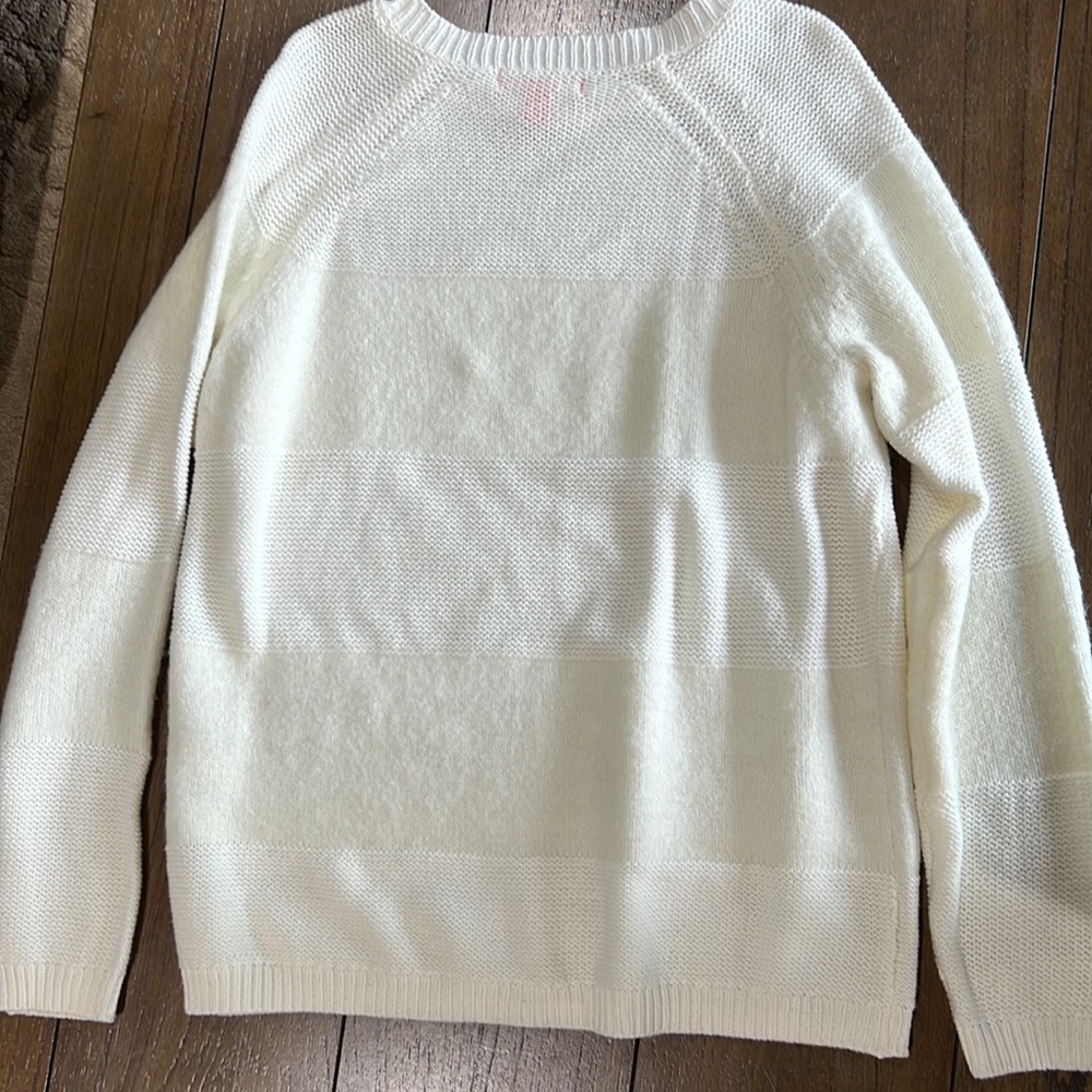 Joe Fresh White Striped Sweater Crewneck XS - Picture 9 of 11